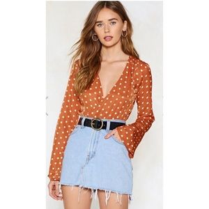 Nasty Gal polka dot body suit